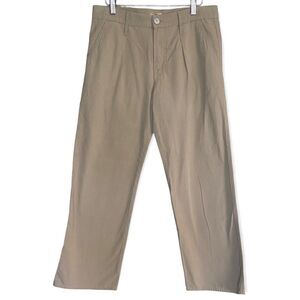 Mother Tan Paddle The Pleated Greaser Prep Cropped High-Rise Pants Size 28